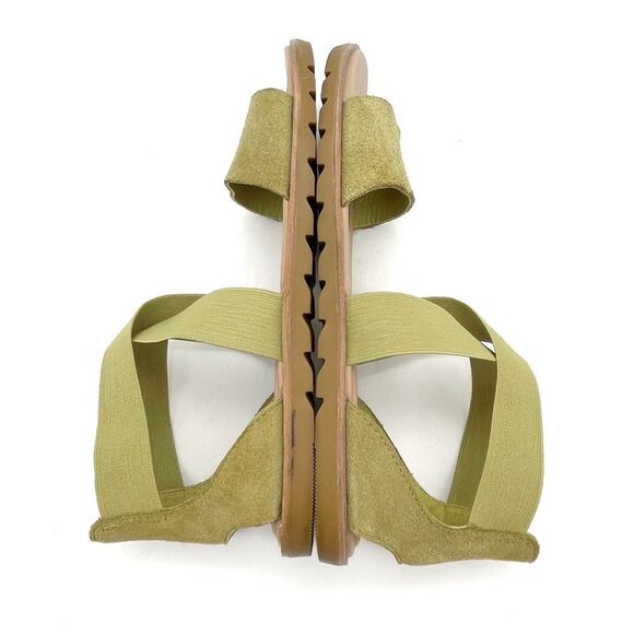 Sorel Ella II Sandals Olive Suede Elastic Strap Women’s Size 8 EU 39 Flat Summer - Picture 11 of 15